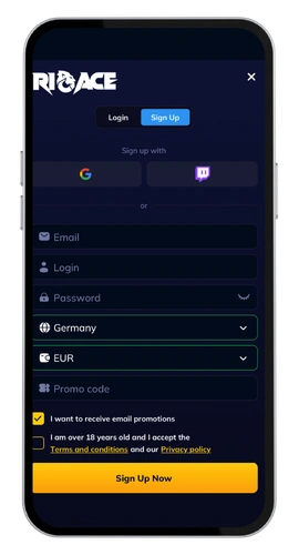 RioAce Kasino login